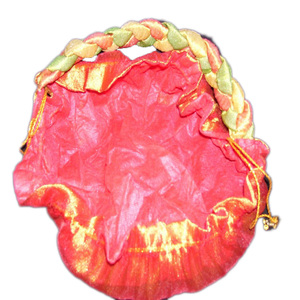 Vente en gros pochette en organza taille personnalisée avec cordon poignée d'étanchéité Potli avec poignée en corde - Product Image 3