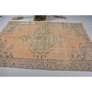 Alfombra Turca de 5.6x8.5 pies, Alfombra Vintage Grande, Alfombra Floral Marrón - Product Image 3