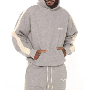 โลโก้ที่กําหนดเองHoodieผ้าฝ้าย 100% ผู้ชายลายHoodiesชุดแขนยาว 2 ชิ้นHoodieชุดและกีฬากางเกงTracksuit - Product Image 2