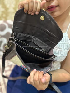 South Western Tooled <b>White</b> Aztec Leather Sling <b>Bags</b> Vintage Brown Real Genuine Leather <b>Women's</b> Multiple Uses Crossbody Handbags - Product Image 6