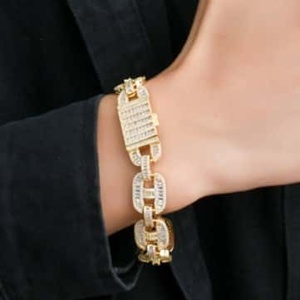 Pulsera de Eslabones Miami G de 16 mm con Diamantes Cultivados en Laboratorio, Joyería Hip Hop Cubana, Pulsera de Plata de Ley con Diamantes - Product Image 2