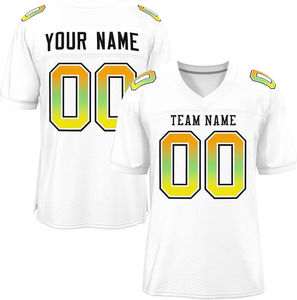 Malla de poliéster a granel OEM, bordado de nombre y número personalizado, sublimación juvenil transpirable, camisetas de fútbol americano a granel - Product Image 5