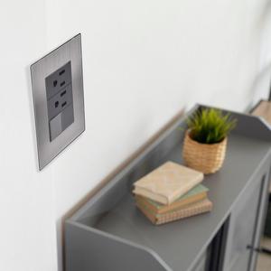 Prese di corrente con interruttore, MXIOO-006, 10 pezzi, 2 prese/interruttore, 125-250VAC, 10/15A, 50/60Hz, Argento/Oxford, Acciaio - Product Image 5