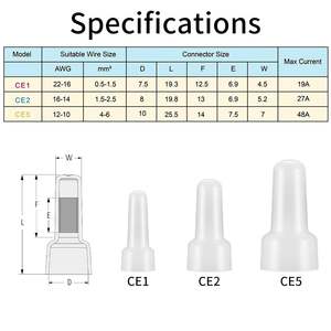 Bornes à sertir en cuivre à extrémité fermée, calibre 22-16/16-14/12-10, 300 V, kit de capuchons à sertir nickelés avec isolation en nylon - Product Image 2