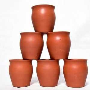 Hot Selling New Design Handmade Clay Terracotta Eco-Friendly Tea <b>Cups</b> <b>Coffee</b> Lassi Kulfi Dessert Milk Kullad Tea <b>Cups</b> <b>Saucers</b> - Product Image 1