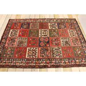 Tapis vintage 4,5x6,46 pieds, tapis turc en laine camouflage rouge et vert - Product Image 2