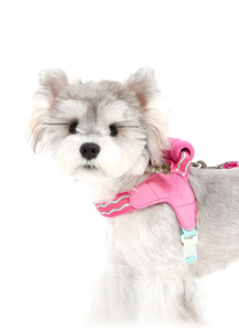 Pink Padded Dog Harness with Stripes and Bowknot Buckle Closure <b>Rower</b> Type Cute Style for Small Dogs - Product Image 3