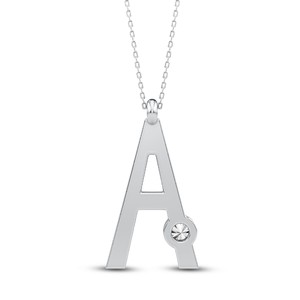 Colgante con Inicial de Letra Mayúscula, Diamante Cultivado en Laboratorio VVS VS EF, Plata de Ley 925 con Acabado en Oro, Personalizado, Solitario, Alfabeto - Product Image 2