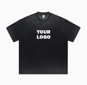 เสื้อยืดผ้าฝ้ายแท้สำหรับฟอกสีกรดแบบวินเทจพิมพ์ลายโลโก้ได้ตามต้องการ - Product Image 2