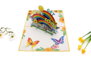 Carte-cadeau de personnalisation la plus vendue à la main Pop Up 3D carte de voeux artisanat carte colorée - Product Image 4