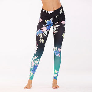 High Quality Mid Waist Fancy Floral Printed Breathable Quick Dry Women's Fitness Gym Sport <b>Lace</b> Yoga <b>Leggings</b> for Yoga & Workout - Product Image 3