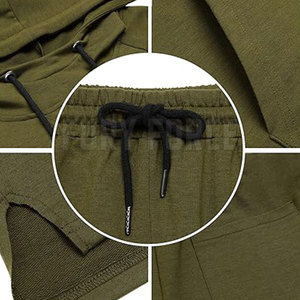 ชุดเสื้อฮู้ดและกางเกงขาสั้นของผู้ชายชุดผ้าฝ้าย100% สำหรับฤดูหนาว - Product Image 6
