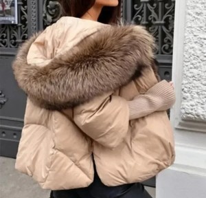 Top tendance femmes fermeture éclair fourrure veste 100% laine à capuche hiver veste fabricant qualité supérieure élégant bouffant veste - Product Image 6