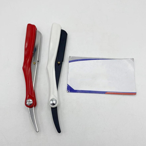 Vente en gros de haute qualité poignée en plastique PVC blanc rasoir de barbier professionnel rasoir droit durable - Product Image 3