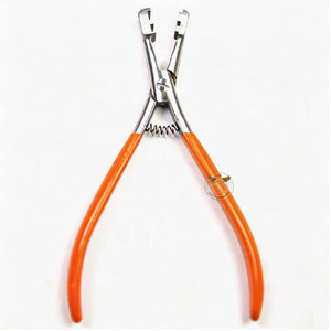 Hair <b>Extension</b> Flat Head Pliers Stainless Steel Micro Ring <b>Bead</b> Crimping Opening & Removal Tool Spring Loaded Non-Slip Handle - Product Image 5