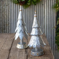 Ensemble d'arbres de Noël modernes en fil doré avec étoile scintillante en haut, ornements de table coniques faits à la main avec perles étincelantes