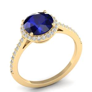 Anillos de Plata de Ley 925 con Zafiro Azul y Moissanita Certificada GRA, Precio de Fábrica REYES - Product Image 2