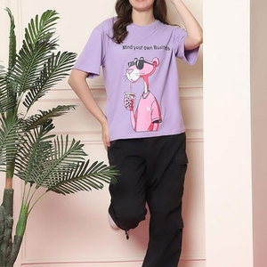 เสื้อยืดแขนสั้นสำหรับผู้หญิงผ้าฝ้าย100% พิมพ์ลายออกแบบได้ตามที่ต้องการ - Product Image 6