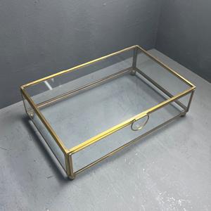 กล่องเก็บเครื่องประดับ กล่องใส่เครื่องประดับ ทำจากทองเหลืองและแก้ว เรียบง่ายและมีเอกลักษณ์ กล่องใส่เครื่องประดับโลหะ - Product Image 4