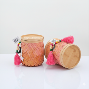 Handmade Eco-Friendly Circle Storage Basket for Ramadan <b>Eid</b> | Artisan Craft Packaging for Holiday <b>Presents</b> Souvenirs Festive - Product Image 4