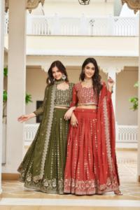 Moderne Double Jari Broderie Séquence Travail Lehenga Choli Femmes Meilleur Prix Indien Pakistanais Fête De Mariage Porter En Soie - Product Image 3