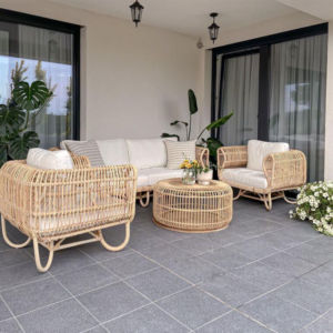 Ensemble de meubles en rotin naturel élégant extensible pour la maison, l'hôtel, la villa ou l'appartement pour le salon - Product Image 2