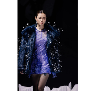 ENZO & LEO Ice Melt Coat Elegante abrigo de moda de piel sintética Premium Look elegante de la marca local Vietnam - Product Image 2