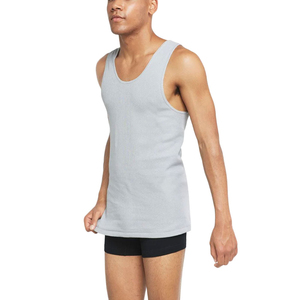 Débardeur athlétique pour hommes coupe ajustée sans manches entraînement Fitness débardeur polyester coton tissu pour entraînement de gymnastique et musculation - Product Image 3