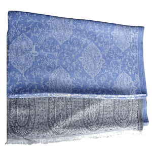 Blue <b>Silver</b> Paisley Jacquard <b>Pashmina</b> Shawl Long Winter Summer Floral Lace Shawl Cotton Polyester Cashmere Wool Logo Printing - Product Image 4