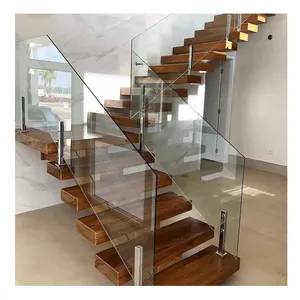 Rampe d'escalier intérieure en forme de L, design moderne pour Villa et appartement