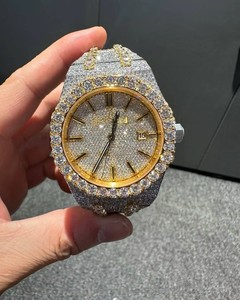 Montre en moissanite VVS en gros pour hommes, style hip-hop, sertie de diamants, testeur de diamants, mécanique automatique, moissanite + montres - Product Image 2