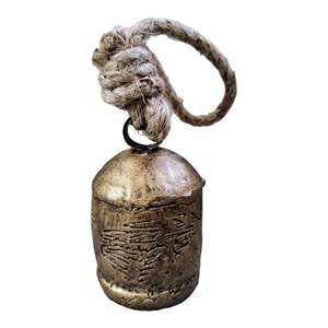 Juego de Campanas de Vaca Gigantes Vintage Rustic Harmony, Acabado Antiguo, Decoración para Fiestas Navideñas, Campanas Colgantes de 5 Piezas - Product Image 6