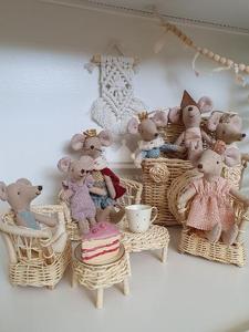 <b>Handmade</b> 12-Piece Rattan <b>Doll</b> Furniture Set Soft Educational Mini Carto - Product Image 6