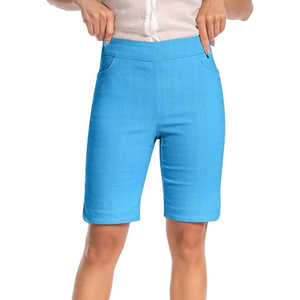 Shorts de Trabajo de Cintura Alta con Dobladillo en Tulipán, Antiarrugas, Color Sólido, con Logotipo, Elásticos y Cómodos para Oficina, Marca Jenna Rose Petite - Product Image 6