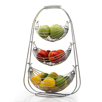 Elegante Aankomst Rechthoek Vorm Fruit En Groente Opbergmand In Zwart Ijzerdraad Voor Dagelijks Gebruik