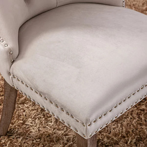 Foredo ชุดเก้าอี้รับประทานอาหารผ้ารูปสี่เหลี่ยมขนมเปียกปูนหรูหรา4ชิ้นพร้อมพนักพิงหลังและเก้าอี้หลังวงแหวนที่เหมาะสำหรับห้องครัวห้องรับประทานอาหาร - Product Image 5