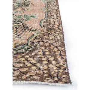 Alfombra de Lana Anudada a Mano Vintage Roja y Naranja Pae-3286, Diseño de Medallón Rectangular Tipo Rompecabezas para Sala de Estar, Pasillo, para Adolescentes - Product Image 4