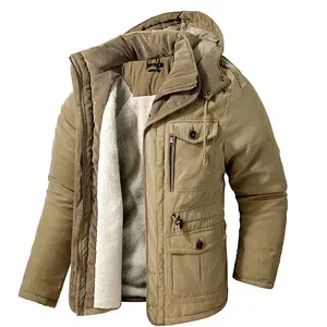 Parka réversible en nylon pour homme, épaisse, à capuche, en toile, grande taille, imperméable, style outdoor - Product Image 1