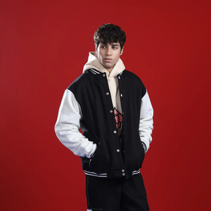 แจ็กเก็ตเลตเตอร์แมนของผู้หญิงเสื้อแจ็กเก็ตผ้าวูลแขนยาวดีไซน์โดดเด่นสำหรับฤดูหนาว - Product Image 4