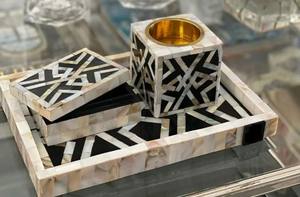 Best Quality Handmade Classic Style Acacia Wood & Mother Pearl <b>Coasters</b> Bone Inlay round <b>Coaster</b> for <b>Drinks</b> & Tea Handicrafts - Product Image 3