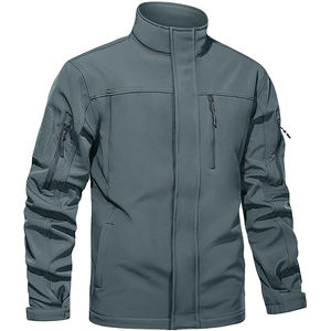 Blouson de bombardier imperméable en toile pour hommes avec col rabattu et logo avant - Product Image 5