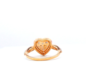 Bagues de fiançailles en or massif 14K et 18K avec diamant naturel certifié VVS Igi bijoux Halo ronds pour femmes - Product Image 4