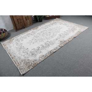 พรมวินเทจสไตล์ตุรกี ขนาด 5.5x9.2 ฟุต พรมขนาดใหญ่ สีขาวน้ำตาลไล่เฉด ทำจากขนสัตว์ - Product Image 2