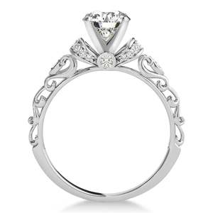 Bague de fiançailles en or blanc 18 carats avec diamant de style antique 0,87 ct - Product Image 1