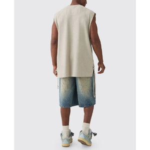 Camisetas sin mangas lisas para hombre, camisas sin mangas de color sólido en blanco para ropa informal o de gimnasio - Product Image 5