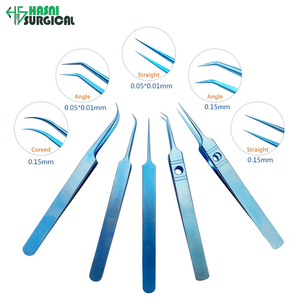Ensemble de pinces à épiler pour extensions de cils en acier inoxydable de qualité supérieure certifiées CE ISO avec options de personnalisation de l'emballage et de la taille - Product Image 4