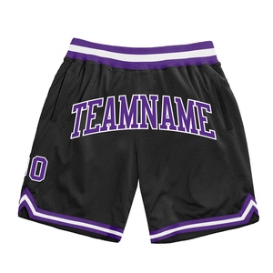 Industrie Direct Engro Sportswear Short de basket-ball personnalisé noir violet-blanc authentique Short de basket-ball rétro - Product Image 1