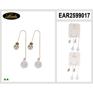 Orecchini a Piramide Linda Fashion, Placcati in Oro, in Lega di Zinco 5.6X2.5 Cm, Gioielli da Festa per Donne - Product Image 4