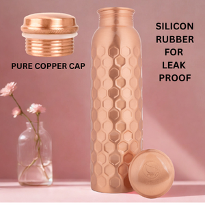 Haute qualité 100% cuivre pur martelé 34OZ 1 litre bouteille de pureté ayurvédique étanche eau de refroidissement verres usine en gros - Product Image 4