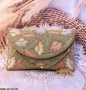 Handmade Designer Women's <b>Clutch</b> <b>Bag</b> Stylish New Arrival with Stone Beads Magnetic Closure for Party Bridal Evening & <b>Wedding</b> - Product Image 3